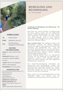 Bewegung und Besinnung Nordic Walking