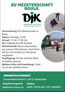Einladung zu DV Meisterschaft Boule in Ensheim